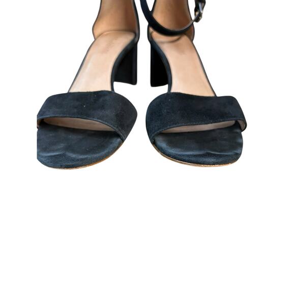 Madewell Regina Ankle-Strap‎ Sandal Black Suede Block Heel Buckle Size US 9 - Picture 9 of 9